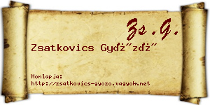 Zsatkovics Győző névjegykártya